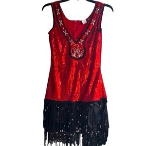 V neck sexy Gatsby party dress vintage sequin costume